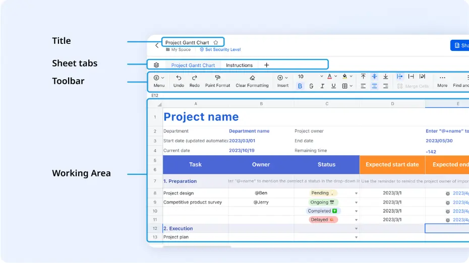  Handling data with Lark Sheets
