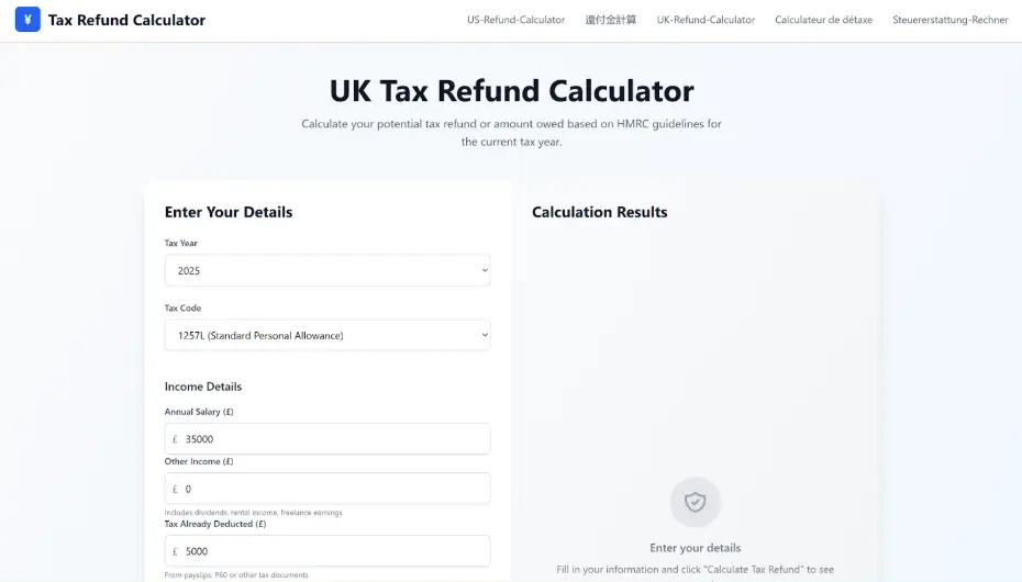 Step-by-Step Guide to Using the US Tax Refund Calculator