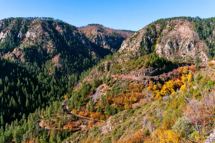 Oak Creek Canyon, one of Arizona's most scenic drives, just north of Sedona. Photo: Wikimedia Commons
