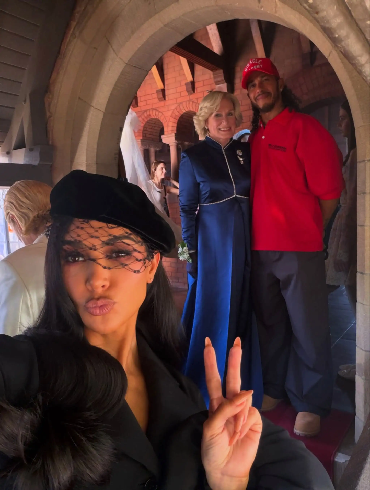 Kim Kardashian, Glenn Close, and Lewis Hamilton. Lewis Hamilton/Instagram Kim Kardashian, Glenn Close, and Lewis Hamilton. Lewis Hamilton/Instagram