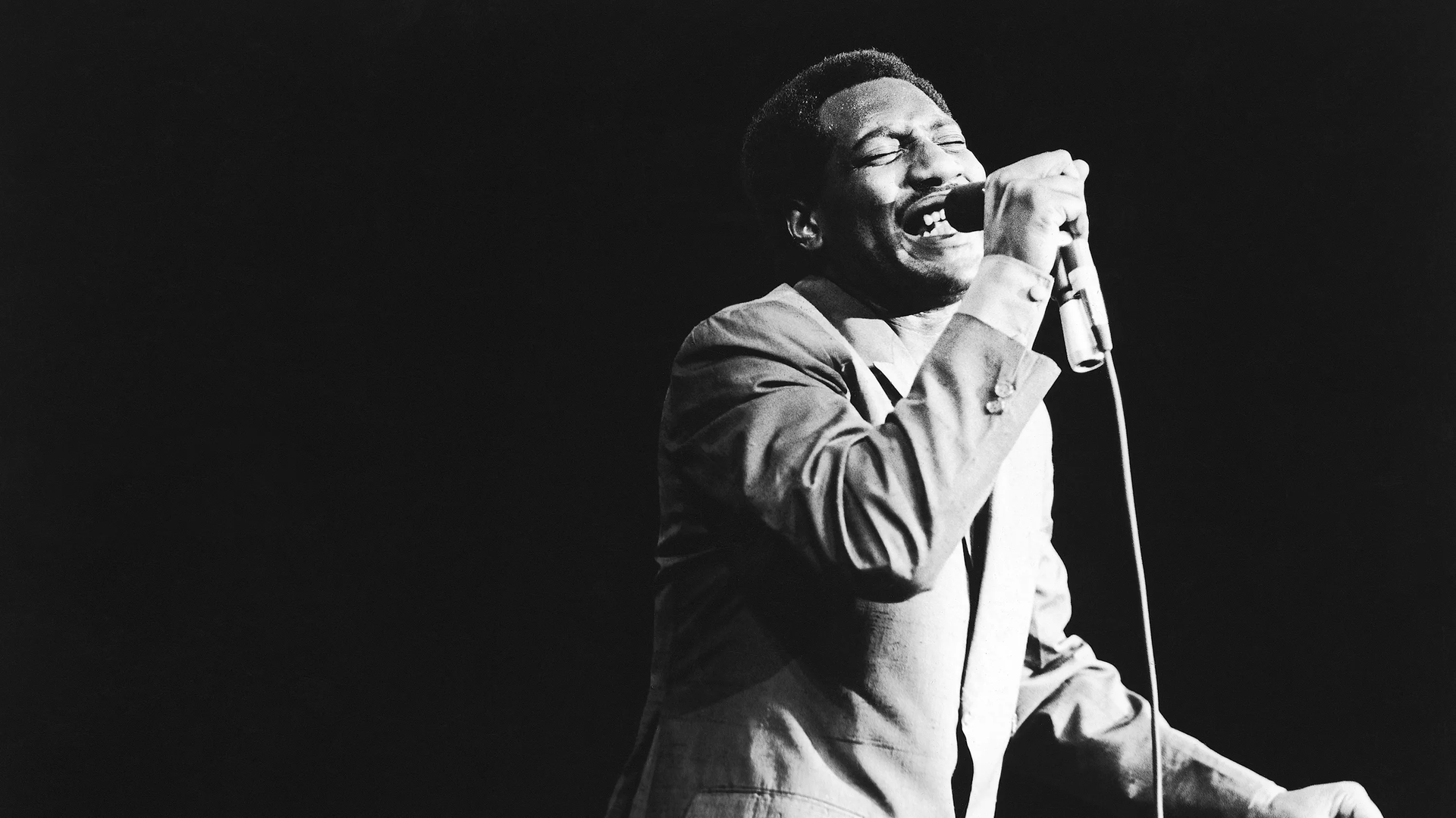 Otis Redding performing on stage in the mid-1960s
