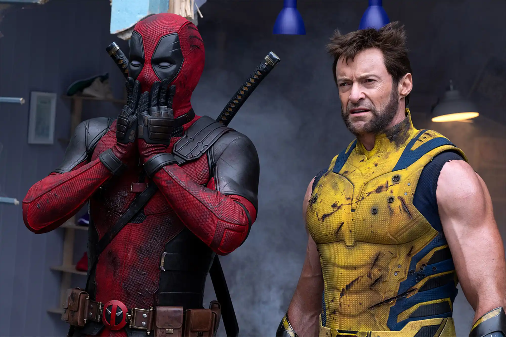 Ryan Reynolds as Deadpool and Hugh Jackman as Wolverine in ‘Deadpool and Wolverine’. Jay Maidment/20th Century Studios/MARVEL