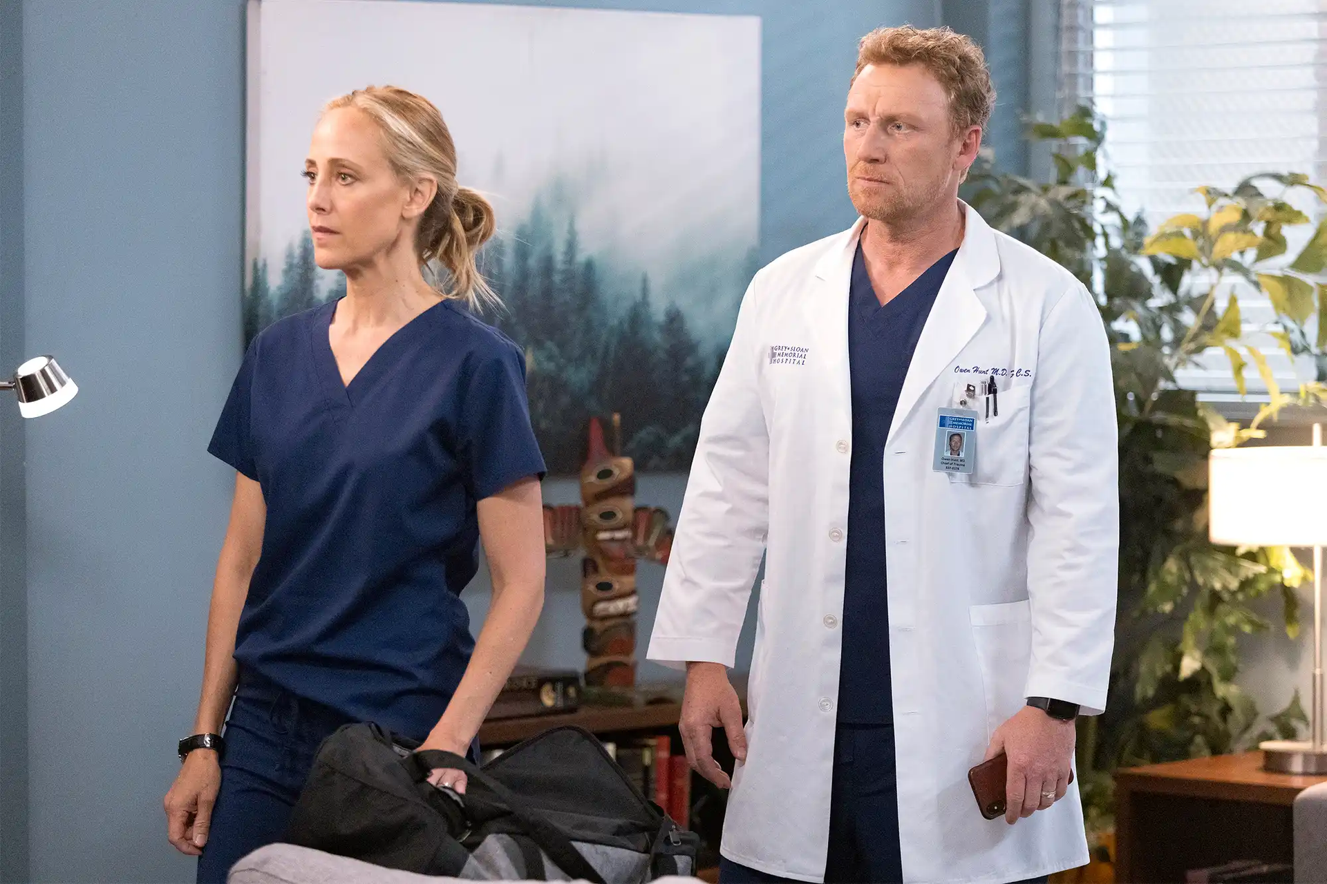 Kim Raver and Kevin McKidd on ‘Grey’s Anatomy’. Liliane Lathan via Getty Kim Raver and Kevin McKidd on ‘Grey’s Anatomy’. Liliane Lathan via Getty