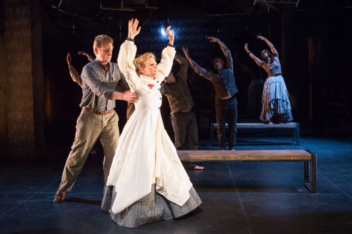 Tamara Hurwitz, American modern dancer and wife of actor Bill Pullman, performing contemporary dance on stage Tamara Hurwitz, American modern dancer and wife of actor Bill Pullman, performing contemporary dance on stage